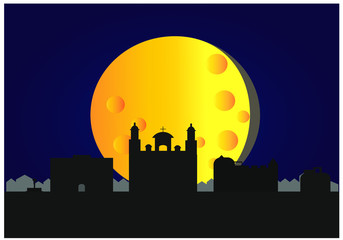 Fototapeta premium skyline of Abbey of Mont Saint-Michel in France