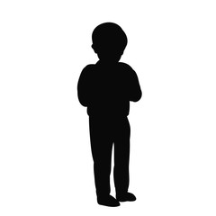 Obraz premium isolation, black silhouette child boy