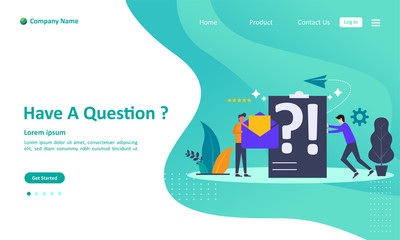 Have A Question concept design, Asking to support center with people character. Suitable for web landing page, ui, mobile app, banner template. Vector Illustration