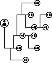 Network Connection, Hub, Social Network Isolated Flat Line Icon