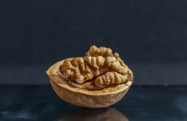 Walnut on the reflective floor