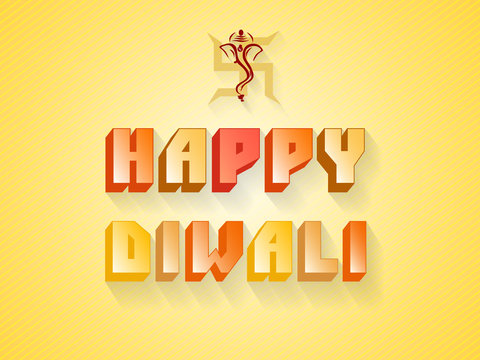 Happy Diwali celebration with Lord Ganesha and swastika.