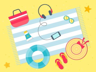 Summer vacation, Summer beach poster vector illustration