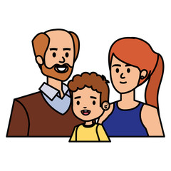 adults parents couple with little son