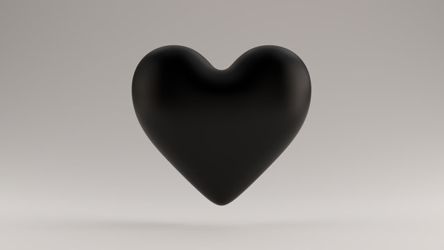 Large Black 3d Heart Icon 3d illustration 3d render