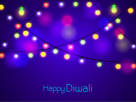 Diwali celebration with colorfull lights.