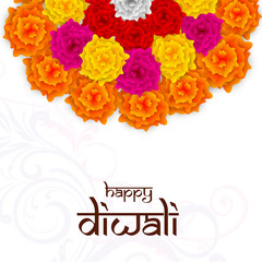 Happy Deepawali Celebration with flower.