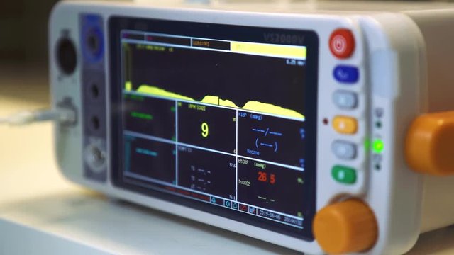 Close-up still shot of medical electric device, needed to perform a surgery.