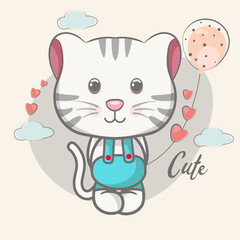 cute kitten vector illustration
