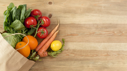 Vegetables and fruits on the counterto