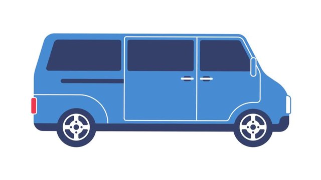 Van car cartoon animated icon with alpha channel