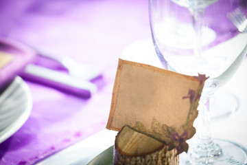 Wedding table setting .