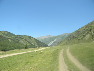 mountain road in Kyrgyzstan