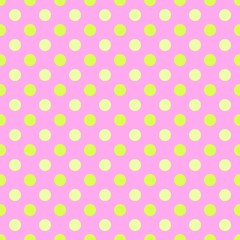 seamless background with polka dots pink and yellow