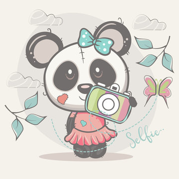cute selfie panda girl