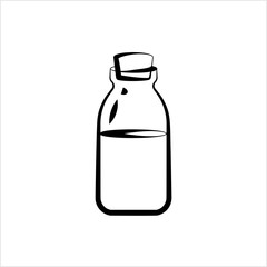 Milk Bottle Icon, Glass Milk Bottle