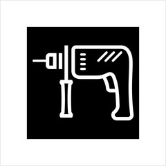 Drill Machine Icon, Machine Tool Icon
