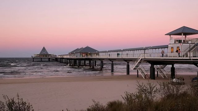 Heringsdorf pier on the German island of Usedom during sunset