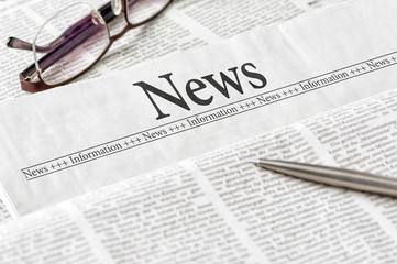 A newspaper with the headline News