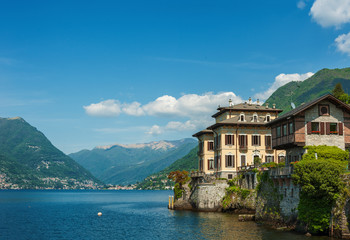 Fototapeta na wymiar Idyllic landscape of lake Como, Italy