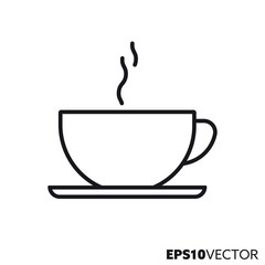 Coffee cup vector line icon
