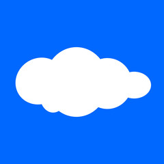 cloud, clouds shape, white clouds isolated on blue background, clip art cartoon clouds, illustration cloud for clipart and icon logo flat, single white cloud fluffy cartoon on blue square