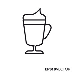 Irish coffee vector line icon