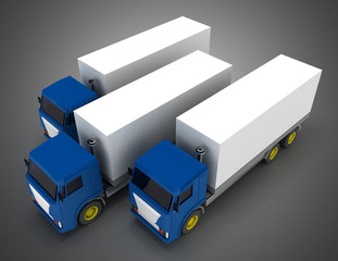 Truck with container. 3d illustration