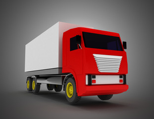 Truck with container. 3d illustration