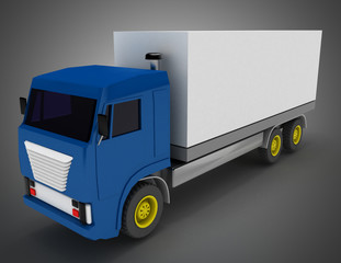 Truck with container. 3d illustration