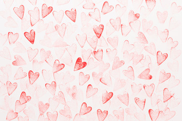 Abstract watercolor heart background. Concept love, valentine day greeting card.