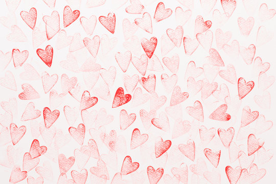 Abstract watercolor heart background. Concept love, valentine day greeting card.