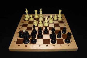 Chess board under the pawns like a game backdrop