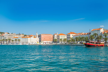 Harbor of Split, Croatia, city skyline, largest city of the region of Dalmatia and popular touristic destination