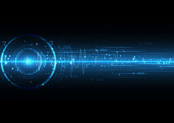 Dark Blue Digital Technology with soundwave