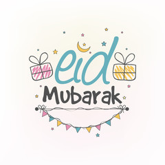 Greeting card for Islamic festival, Eid celebration.