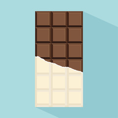 chocolate bar vector with long shadow