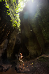 Woman in jungle on Bali, Indonesia 