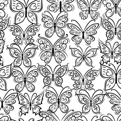Art butterflies, seamless pattern for your design