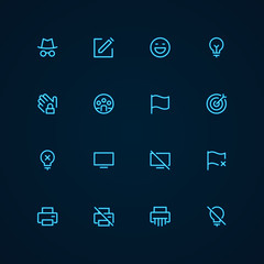 Neon Style Line Icon Set