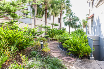View of a Backyard Garden Passage