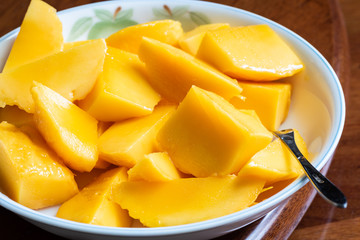 yellow mango on a dish