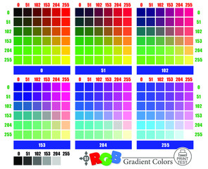  Test pattern for printers in RGB color model