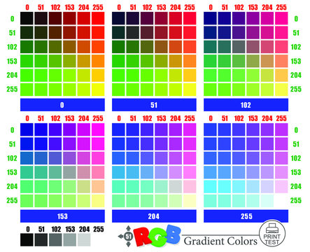  Test pattern for printers in RGB color model