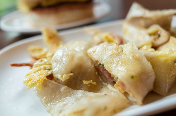 traditional breakfast of chinese omelet