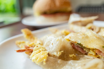 traditional breakfast of chinese omelet