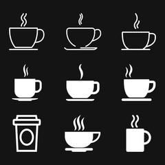 Coffee cup icon. Coffee drink vector symbol stock web illustration.
