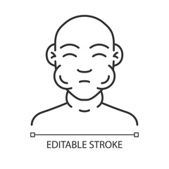 Face swelling vector linear icon