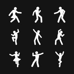 Dancing vector icon. Illustration on background, people dance