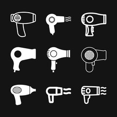 Hairdryer vector icon. Hair drying symbol, modern UI website symbol